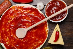 Stewed tomatoes pizza sauce